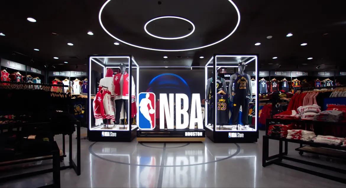Interior shot of the NBA FLagship Store by Next/Now